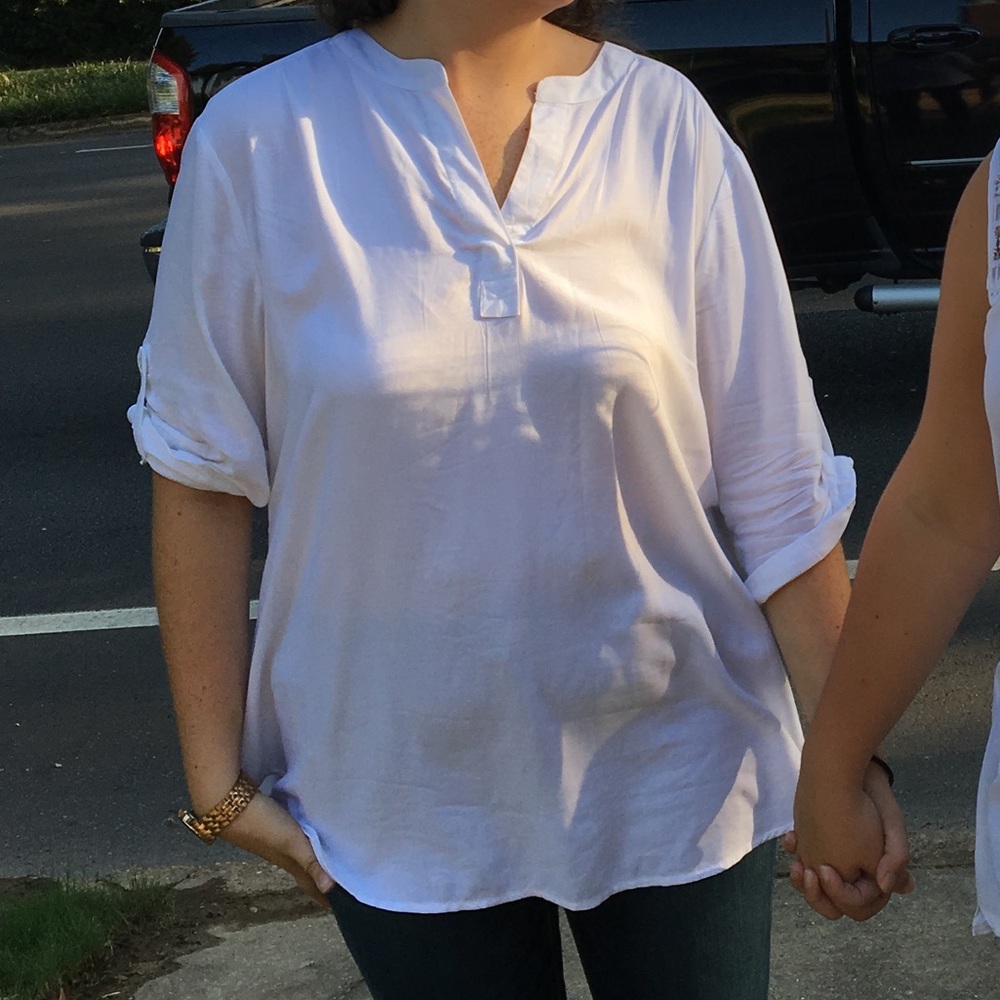 White Tunic w Adjustable Sleeves